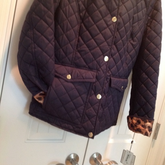 🎁NWT Laundry Shelli Segal LA Navy quilted coat S M or L - Picture 6 of 8